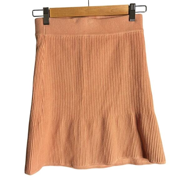 Free People Ribbed Knit Mini Skirt Orange Size XS - Picture 1 of 3